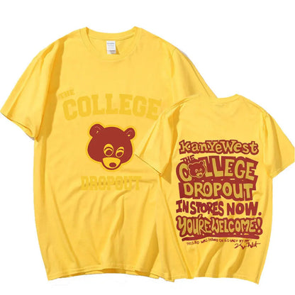 Kanye West College Dropout T-shirt Music Album Double Sided Print