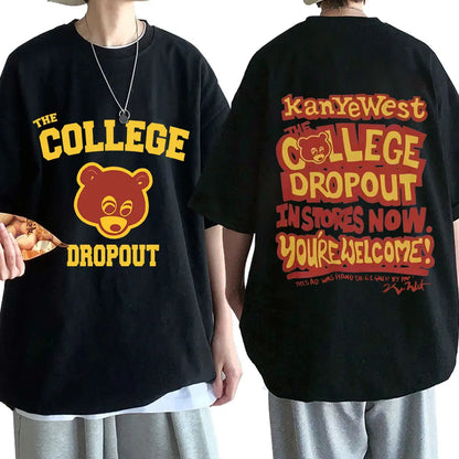 Kanye West College Dropout T-shirt Music Album Double Sided Print